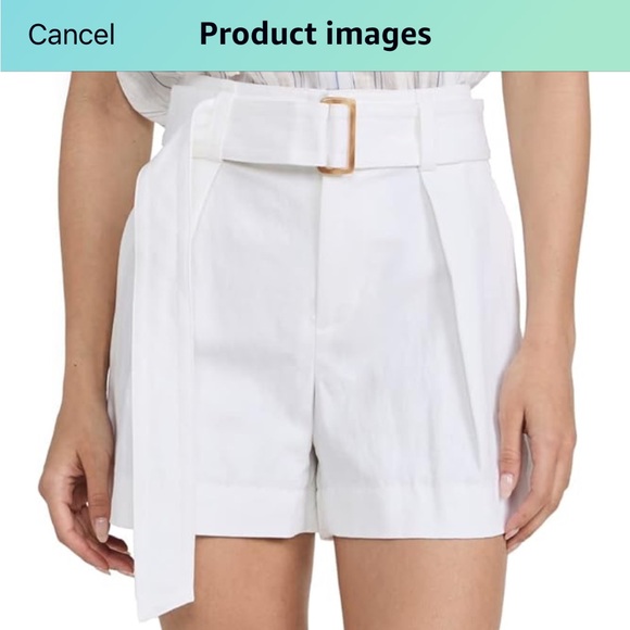 Vince Twill Pleated White Shorts - Picture 2 of 4
